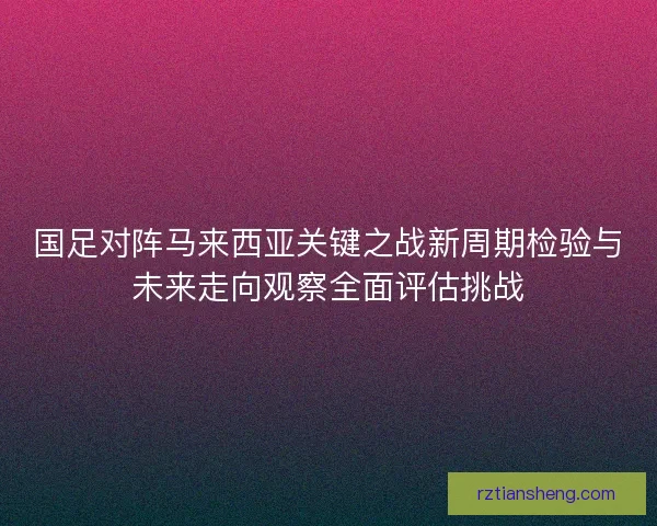 国足对阵马来西亚关键之战新周期检验与未来走向观察全面评估挑战